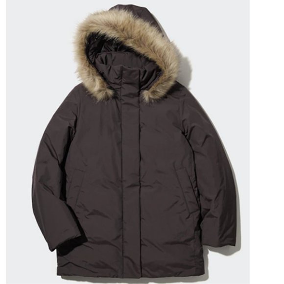 Uniqlo Women's Hybrid Down Coat Dark Brown M